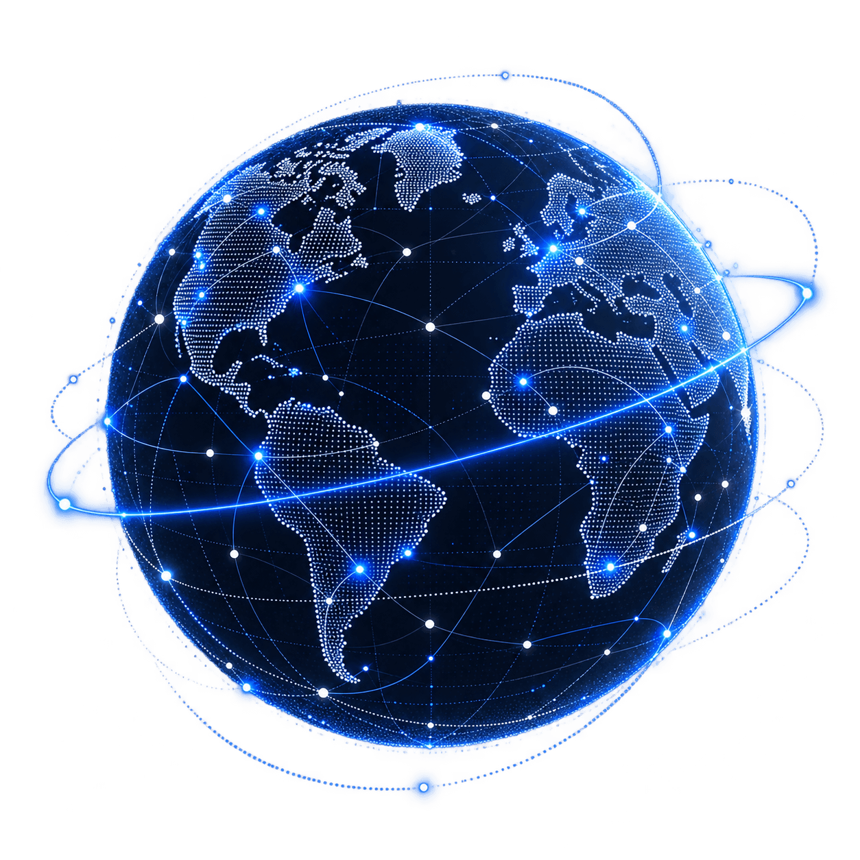 Dotted privacy globe representing private intent and public settlement